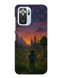 Чехол для Xiaomi POCO F3 с картинкой «Стив у башни» Чехол для Xiaomi POCO F3 с картинкой «Стив у башни»