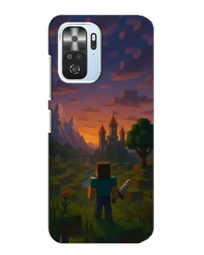 Чехол для Xiaomi POCO F3 с картинкой «Стив у башни» Чехол для Xiaomi POCO F3 с картинкой «Стив у башни»