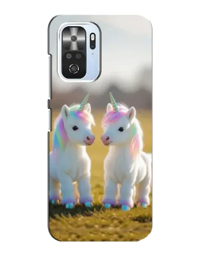 Чехол для Xiaomi POCO F3 с картинкой «Пара единорогов»