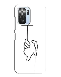 Чехол для Xiaomi POCO F3 с картинкой «Рука держит»