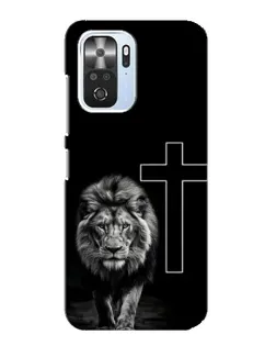 Чехол для Xiaomi POCO F3 с картинкой «Лев и Крест»