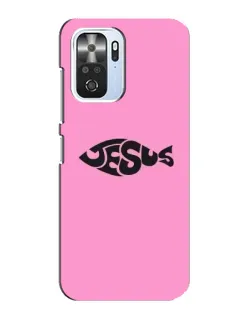 Чехол для Xiaomi POCO F3 с картинкой «Розовый символ  Jesus»
