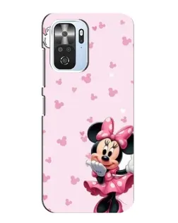 Чехол для Xiaomi POCO F3 с картинкой «Минни Маус и сердечки»