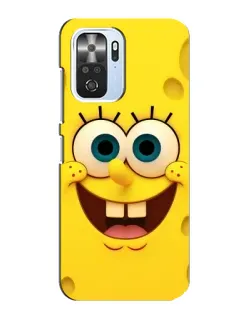 Чехол для Xiaomi POCO F3 с картинкой «Губка Боб улыбка»
