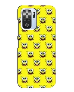Чехол для Xiaomi POCO F3 с картинкой «Паттерн Губка Боб»