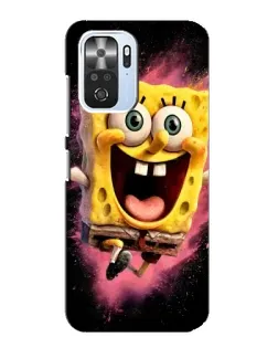 Чехол для Xiaomi POCO F3 с картинкой «Взрывной Спанч Боб»