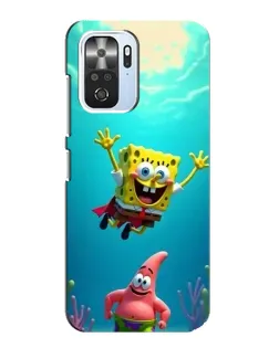 Чехол для Xiaomi POCO F3 с картинкой «Спанч Боб под водой»