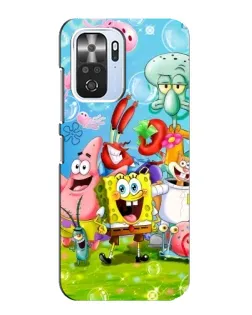 Чехол для Xiaomi POCO F3 с картинкой «Губка Боб и друзья»