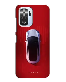 Чехол для Xiaomi POCO F3 с картинкой «Tesla Top View»