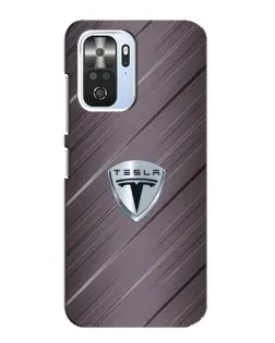 Чехол для Xiaomi POCO F3 с картинкой «Металлическая текстура Tesla»