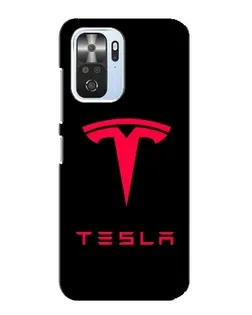 Чехол для Xiaomi POCO F3 с картинкой «Tesla Red Logo»