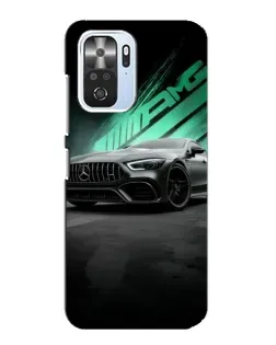 Чехол для Xiaomi POCO F3 с картинкой «Темный Mercedes AMG»