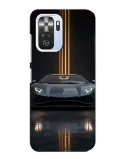 Чехол для Xiaomi POCO F3 с картинкой «Lamborghini золотые линии»