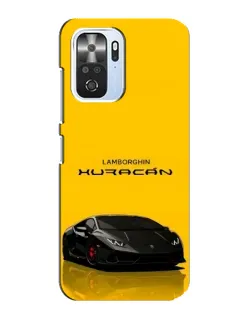 Чехол для Xiaomi POCO F3 с картинкой «Lamborghini Huracan черный»