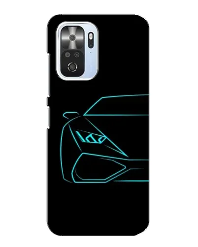 Чехол для Xiaomi POCO F3 с картинкой «Голубой силуэт Lamborghini»