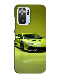 Чехол для Xiaomi POCO F3 с картинкой «Салатовый Lamborghini Huracan»