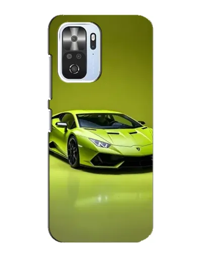 Чехол для Xiaomi POCO F3 с картинкой «Салатовый Lamborghini Huracan»