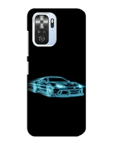 Чехол для Xiaomi POCO F3 с картинкой «Неоновый контур Lamborghini»