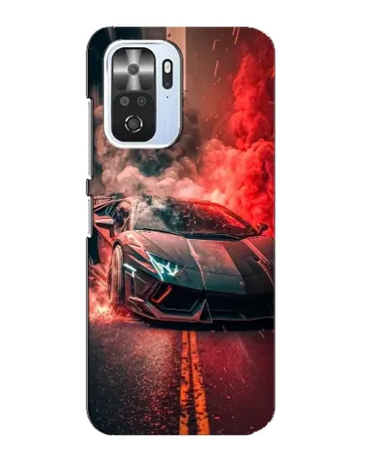 Чехол для Xiaomi POCO F3 с картинкой «Lamborghini красный дым»