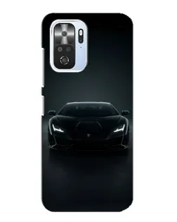 Чехол для Xiaomi POCO F3 с картинкой «Черный Lamborghini Aventador»
