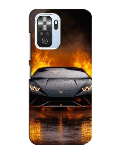 Чехол для Xiaomi POCO F3 с картинкой «Lamborghini в огне»