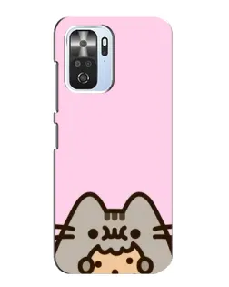 Чехол для Xiaomi POCO F3 с картинкой «Pusheen и печенье»