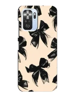 Чехол для Xiaomi POCO F3 с картинкой «Паттерн черные банты»