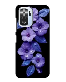 Чехол для Xiaomi POCO F3 с картинкой «Фиолетовые цветы с росою»