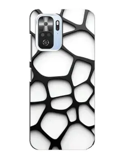 Чехол для Xiaomi POCO F3 с картинкой «Белая объемная сетка»