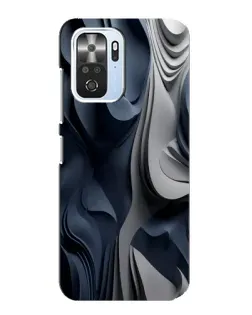 Чехол для Xiaomi POCO F3 с картинкой «Объемные синие складки»