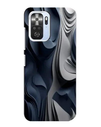 Чехол для Xiaomi POCO F3 с картинкой «Объемные синие складки»