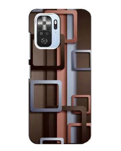 Чехол для Xiaomi POCO F3 с картинкой «Коричневые объемные квадраты»