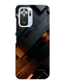 Чехол для Xiaomi POCO F3 с картинкой «Черные геометрические блоки»
