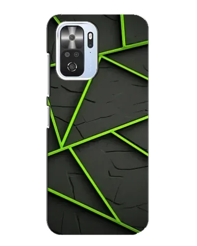 Чехол для Xiaomi POCO F3 с картинкой «Зеленые геометрические линии»
