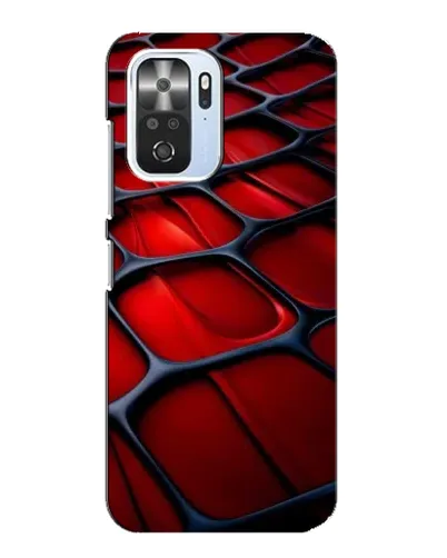 Чехол для Xiaomi POCO F3 с картинкой «Красная глянцевая сетка»