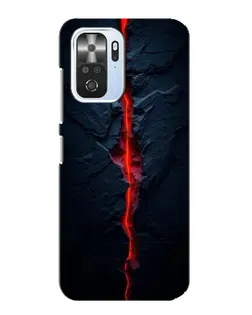 Чехол для Xiaomi POCO F3 с картинкой «Kрасная лавовая трещина»