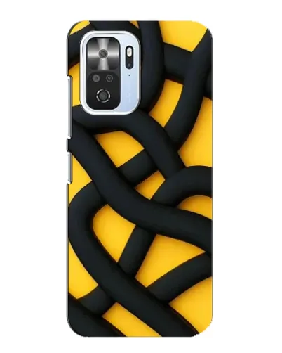 Чехол для Xiaomi POCO F3 с картинкой «Черное желтое переплетение»