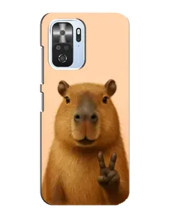 Чехол для Xiaomi POCO F3 с картинкой «Капибара виктория»