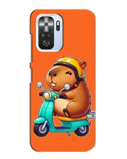 Чехол для Xiaomi POCO F3 с картинкой «Капибара на скутере»
