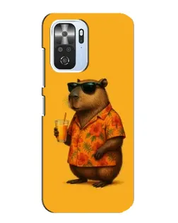 Чехол для Xiaomi POCO F3 с картинкой «Капибара на отдыхе»