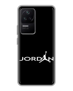 Чехол для Xiaomi POCO F4 (5G) с картинкой «Jordan White Logo»