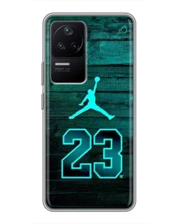 Чехол для Xiaomi POCO F4 (5G) с картинкой «Jordan Cyan 23»
