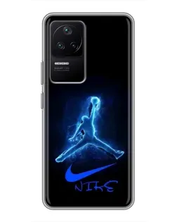 Чехол для Xiaomi POCO F4 (5G) с картинкой «Jordan Neon Blue»