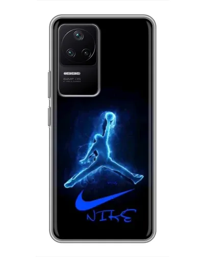 Чехол для Xiaomi POCO F4 (5G) с картинкой «Jordan Neon Blue» Чехол для Xiaomi POCO F4 (5G) с картинкой «Jordan Neon Blue»