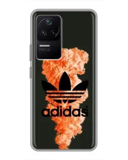 Чехол для Xiaomi POCO F4 (5G) с картинкой «Оранжевый дым Adidas»