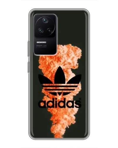 Чехол для Xiaomi POCO F4 (5G) с картинкой «Оранжевый дым Adidas»