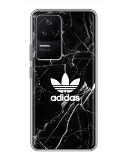 Чехол для Xiaomi POCO F4 (5G) с картинкой «Белый мрамор Adidas»