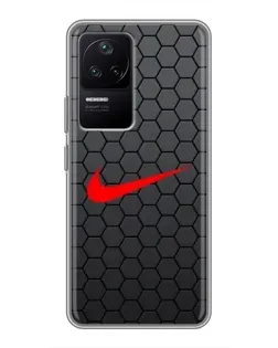 Чехол для Xiaomi POCO F4 (5G) с картинкой «Nike — карбоновая сетка»