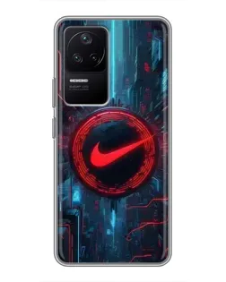 Чехол для Xiaomi POCO F4 (5G) с картинкой «Техногенный стиль Nike»