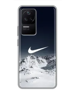 Чехол для Xiaomi POCO F4 (5G) с картинкой «Nike — зимние горы»
